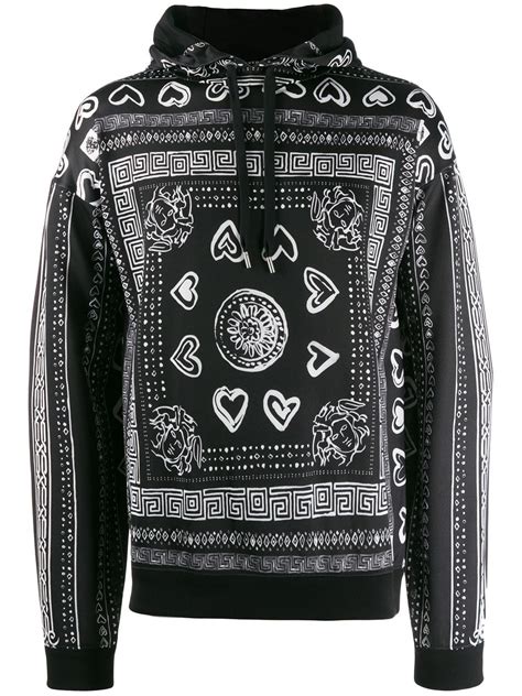 black versace jumper womens|Versace barocco hoodie.